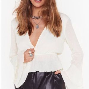 Plunge Forward Cropped Blouse